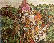 Egon Schiele Landscape at Krumau oil painting artist